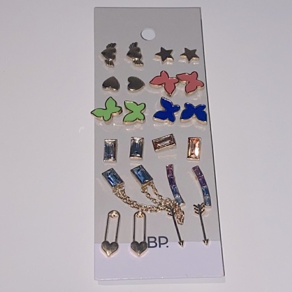 𝅺jewelry Set earrings set multi gold tone 12 pairs